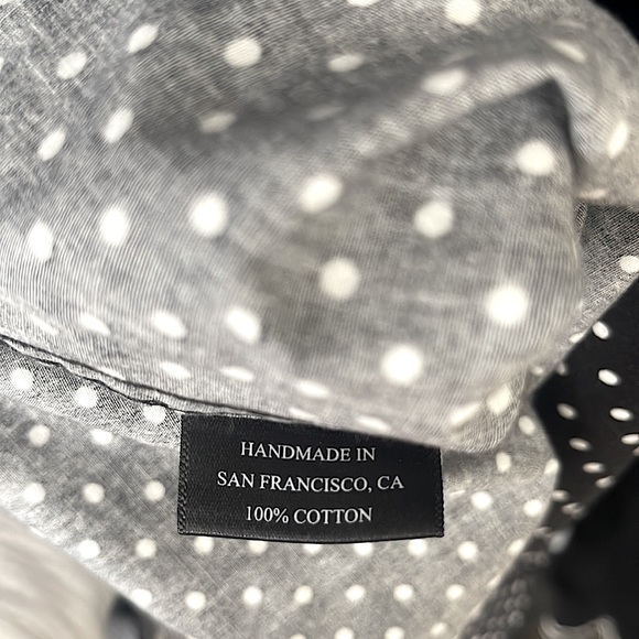 Polka dot black and white San Francisco handmade dress shirt. - Picture 4 of 4